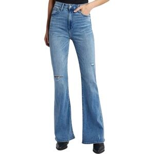Hidden Happi Distressed Hi Rise Flare Jeans